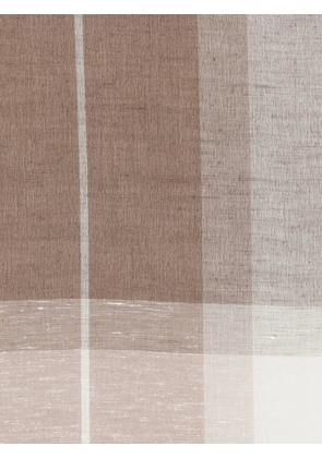 Pal Zileri check-pattern frayed scarf - Brown