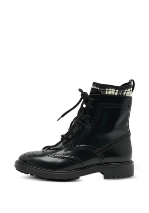 Christian Dior Pre-Owned D-Order brogue combat boots - Black
