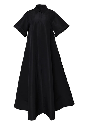 Carolina Herrera short-sleeve silk shirt gown - Black