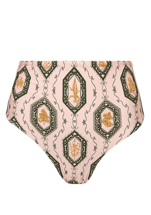 Agua By Agua Bendita Magenta Calado high-waist bikini bottom - Pink