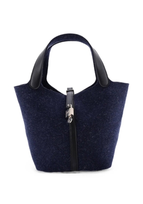 Hermès Pre-Owned Picotin Lock Bag Felt with Leather MM bucket bag - Black