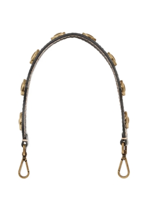 ETRO leather bag handle with studs - Brown