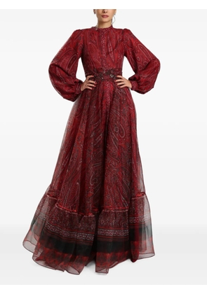 MIAU by Clara Rotescu paisley-print bead-embellished maxi dress - Red