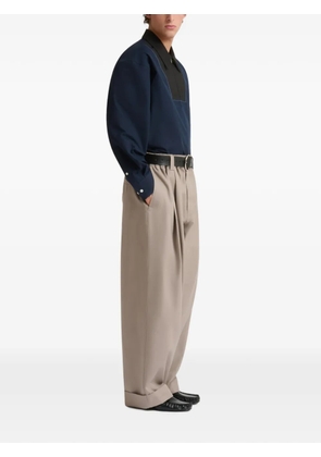 Marni grey canvas pants with pleats