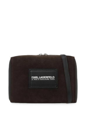 Karl Lagerfeld faux suede messenger bag - Brown