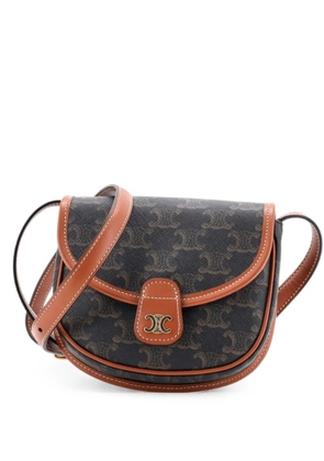 Celine Pre-Owned Besace Flap Bag Triomphe Coated Canvas Mini crossbody bag - Brown