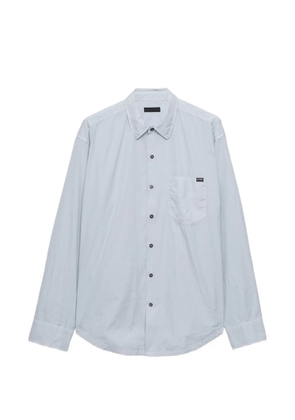 Prada logo-patch pocket shirt - Blue