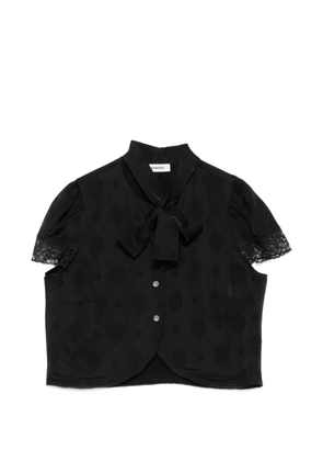 SANDRO lace-trim paisley-jacquard shirt - Black