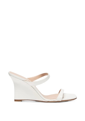 Stuart Weitzman Vinnie patent wedge sandals - White