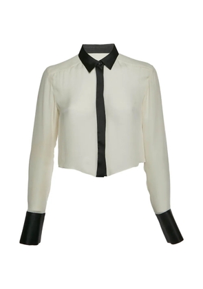 alice + olivia cropped silk shirt - Grey