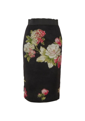 Dolce & Gabbana Pre-Owned floral-print pencil skirt - Black