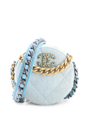 CHANEL Pre-Owned 19 Round Clutch with Chain Quilted Denim crossbody bag - Blue