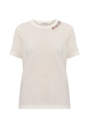 Moncler logo-embroidered T-shirt - Neutrals