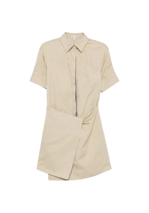 LOEWE check-pattern panelled shirt dress - Neutrals