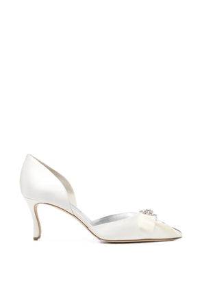 Manolo Blahnik Apidosa crystal-embellished pumps - White