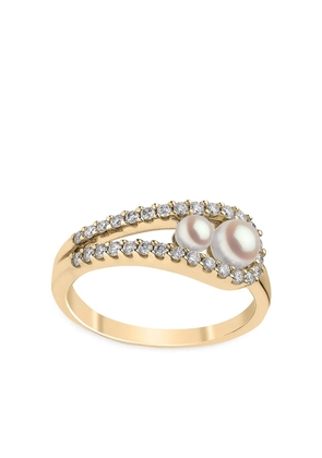Yoko London 18kt yellow gold Sleek Akoya pearl diamond ring