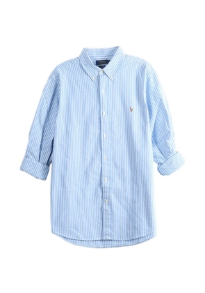 Polo Ralph Lauren vertical-stripe embroidered-logo shirt - Blue