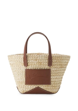 Lanvin woven leather-trim tote bag - Neutrals