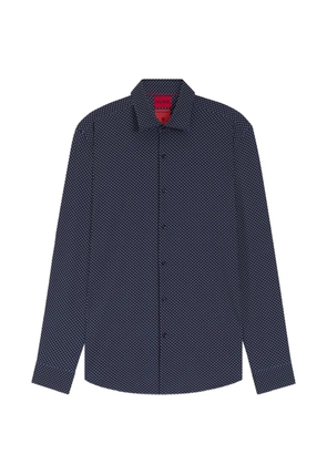 HUGO Kenno geometric-print long-sleeved shirt - Blue