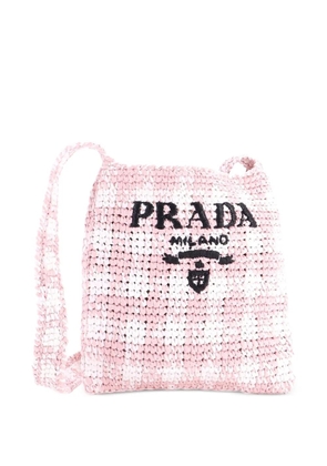 Prada Pre-Owned Logo Messenger Bag Printed Raffia Small crossbody bag - Pink