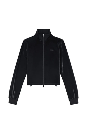 Diesel zipped sweatshirt with shiny piquet effect - Black