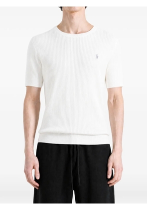 Polo Ralph Lauren ribbed-knit logo-embroidered T-shirt - White