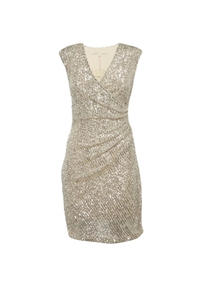 Maje mini Wrap sequinned dress - Silver