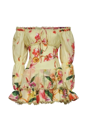Charo Ruiz Ibiza floral-print ruffled dress - Yellow