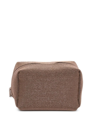 Brunello Cucinelli textured-design wash bags - Brown
