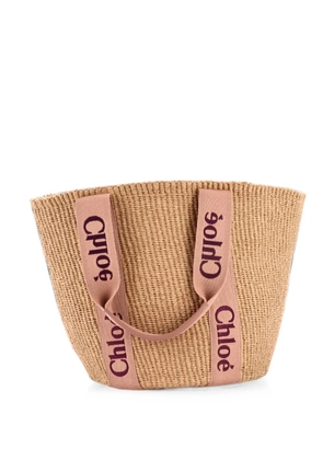 Chloé Pre-Owned x Mifuko Woody Tote Raffia Large bucket bag - Neutrals