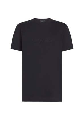 Dolce & Gabbana logo-embroidered T-shirt - Blue