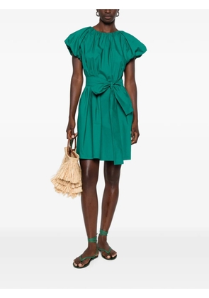 MOUTAKI puff-sleeve belted mini dress - Green