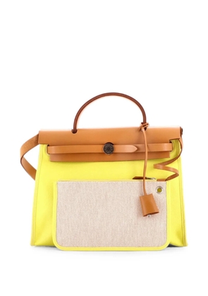 Hermès Pre-Owned Herbag Zip Berline Vache Canvas and Leather 31 shoulder bag - Yellow