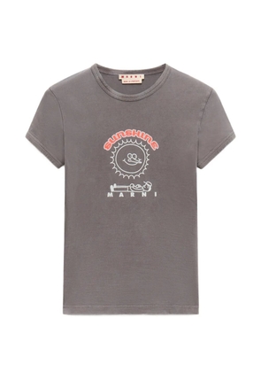 Marni grey cotton T-shirt with sunshine print