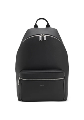BOSS logo-plaque backpack - Black