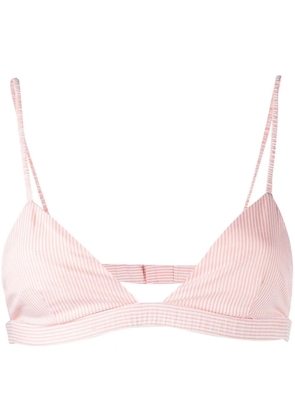 THE ANDAMANE stripe-print bralette top - Orange