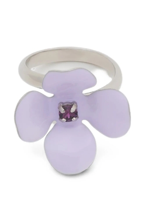Marni purple enamel daisy ring - Silver