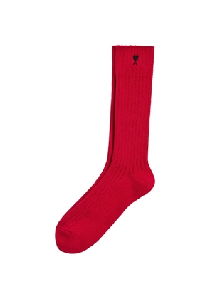 AMI Paris cotton socks with Ami de Coeur - Red