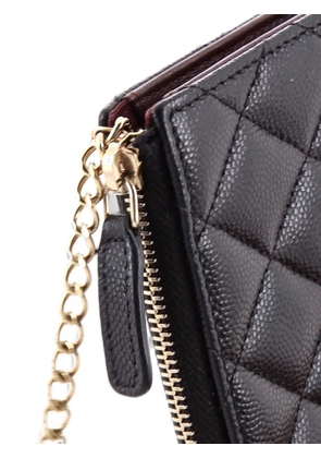CHANEL Pre-Owned Zipped Key Holder Quilted Caviar pouch - Black