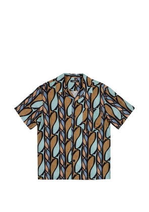 MOSSO SUN WEAR fish-print short-sleeve shirt - Brown