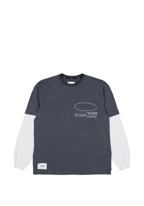 WTAPS SLDR logo-print layered-sleeve T-shirt - Grey