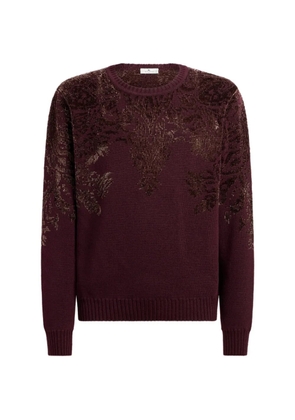 ETRO wool-blend jacquard sweater with chenille-motif - Red