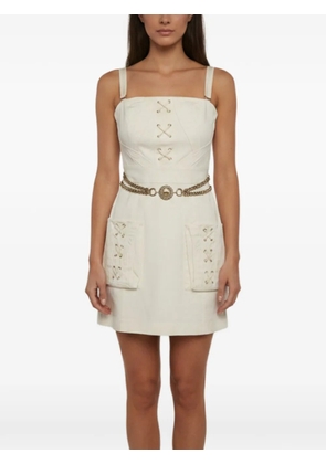 Elisabetta Franchi chain-trim gabardine mini dress - White