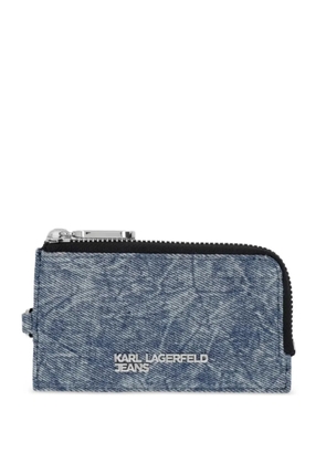 Karl Lagerfeld Jeans acid-wash card holder - Blue