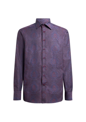 ETRO cotton jacquard shirt with ornamental motif - Purple