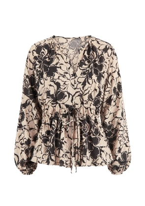 SOLAQUA Poppy floral-print blouse - Neutrals