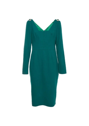 Dolce & Gabbana Pre-Owned crystal-embellished crepe dress - Green