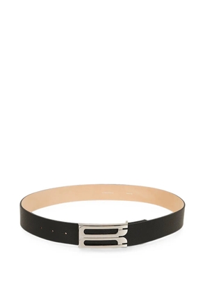 Victoria Beckham logo-buckle grained leather belt - Black