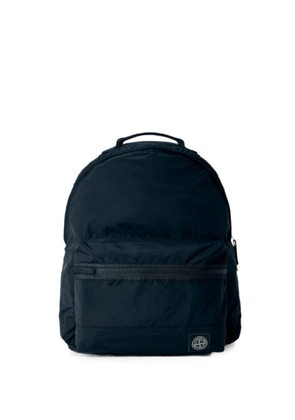 Stone Island logo-patch zip-pocket backpack - Black
