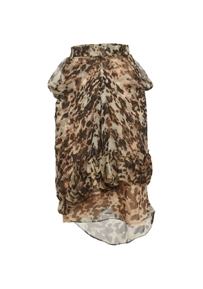 Givenchy Pre-Owned abstract-print draped mini skirt - Brown